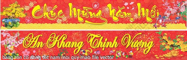 bang ron co dong tet nam moi quy mao file vector